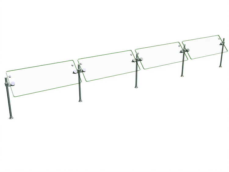 Product image #1 for Hatco Flav-R-Shield ORBIT360-144 Self-Service Sneeze Guard, 4-Bay, 144-Inch Wide