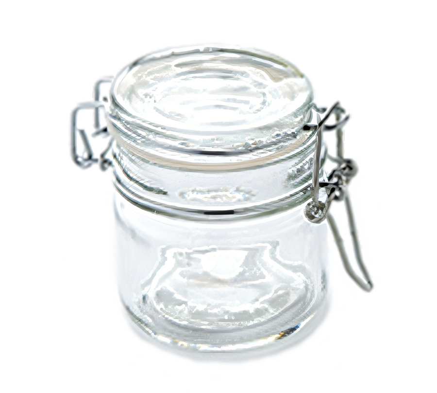 Product image #1 for Clear Glass Mini Mason Jar Condiment Jar with Hinged Lid, 4 oz.