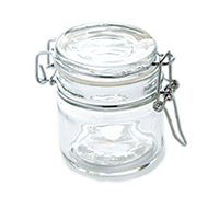Clear Glass Mini Mason Jar Condiment Jar with Hinged Lid, 4 oz.