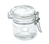 Thumbnail image #1 for Clear Glass Mini Mason Jar Condiment Jar with Hinged Lid, 4 oz.