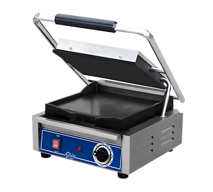 Product image #1 for Globe GSG10 Bistro Single Countertop Electric Panini Grill with Smooth Cast Iron Plates