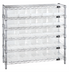 Thumbnail image #1 for Quantum Bin Wire Shelving System with 6 Shelves, 25 Clear Bins, and Chrome Plated Finish