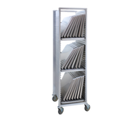 Cres Cor Mobile Extruded Sidewall Aluminum Sheet Pan Drying Rack, 36 Pan Capacity, 3-Section, 18 x 26 Inch