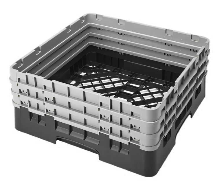 Product image #2 for Cambro Camrack® Full Size 1-Compartment Blue Polypropylene Base Rack with 3 Soft Gray Extenders
