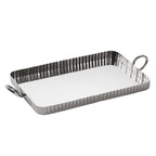 Thumbnail image #1 for American Metalcraft STSF15 Rectangular Fluted Stainless Steel Serving Tray, 10 Inch Case of 4