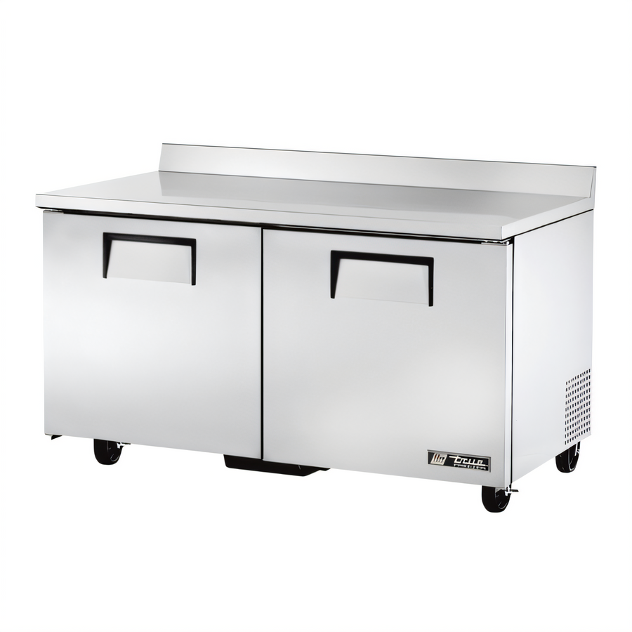 Product image #1 for True 60-Inch Two-Section Worktop Freezer with Solid Doors, Rear-Mounted Self-Contained Refrigeration, Stainless Steel
