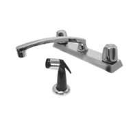 Advance Tabco Heavy Duty Deck-Mounted Commercial Faucet with 8-Inch Swing Spout and Side Spray