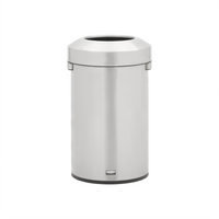 Rubbermaid Refine Round Stainless Steel Trash Container, 16 Gallon, Fingerprint Resistant
