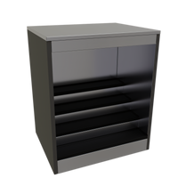 Glastender 30-Inch Open Front Back Bar Liquor Display Cabinet with 3-Step ABS Shelves and LED Lighting
