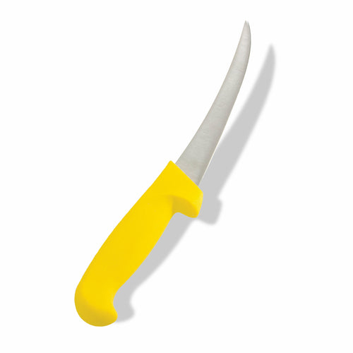 Product image #1 for Crestware 6-Inch Curved Semi-Flexible Boning Knife with Yellow Polypropylene Handle