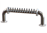 Perlick 10-Faucet Countertop Pass-Thru Glycol-Cooled Brew Pipe Draft Beer Tower, Left Beer Leads, Polished Chrome