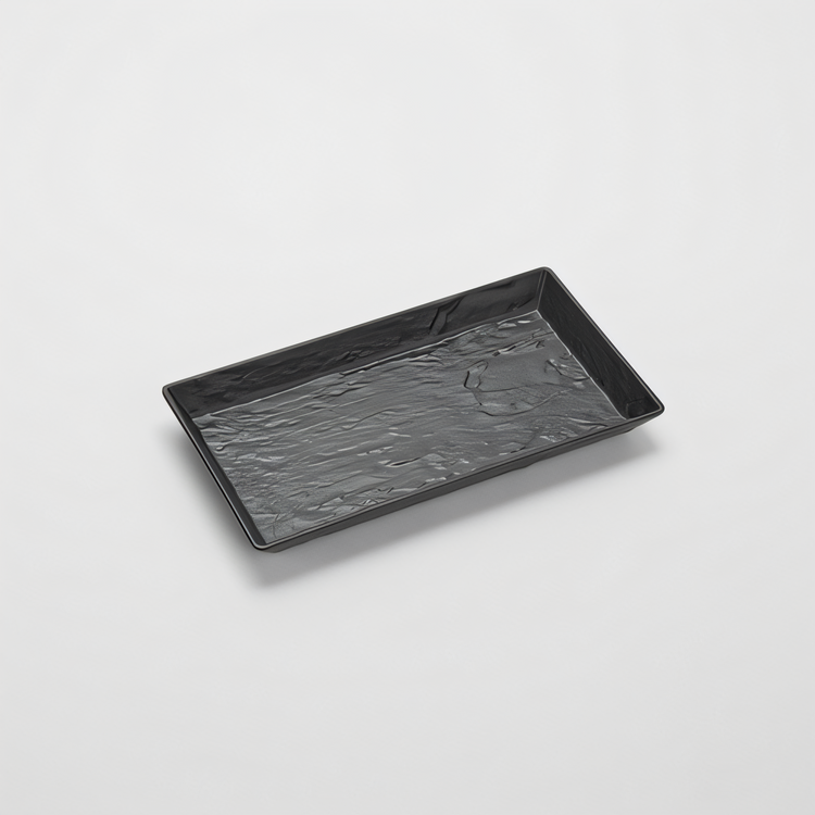 Product image #1 for American Metalcraft Black Faux Slate Melamine Rectangular Serving Tray