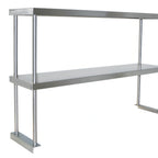 Thumbnail image #1 for BK Resources BK-OSD-1284 84-Inch Double Table-Mount Overshelf, 12-Inch Deep, 18-Gauge 430 Stainless Steel