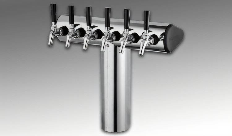 Product image #1 for Perlick Winged Bridge Countertop Glycol-Cooled 8-Faucet Draft Tower, Stainless Steel