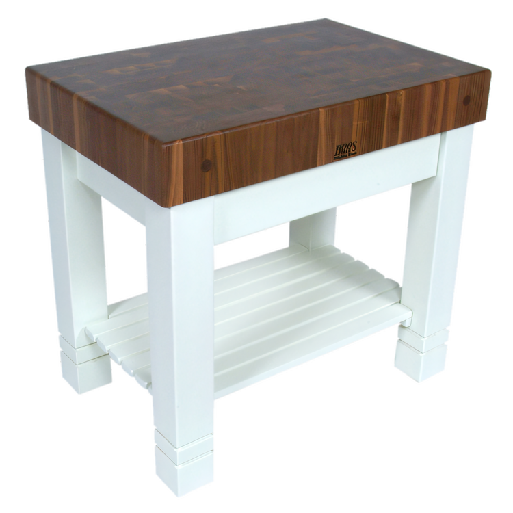 Product image #1 for American Heritage Homestead Block End Grain Walnut Butcher Block Work Table, 36 x 24 x 34 Inches
