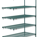 Thumbnail image #1 for Metro Super Erecta 5AA557K3 Add-On Wire Shelving Unit, 48"W x 24"D x 74"H, 5 Shelves, Green Epoxy-Coated