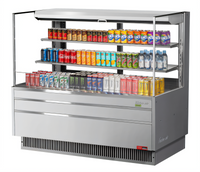 Turbo Air Low-Profile Horizontal Open Display Merchandiser, 19.3 Cu. Ft., Stainless Steel, Self-Contained R290 Refrigeration