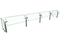 Hatco Flav-R-Shield Adjustable Self-Service 4-Bay Tempered Glass Sneeze Guard, 144 Inch Wide