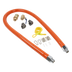 Thumbnail image #1 for 72-Inch Commercial Stainless Steel Gas Hose Kit with Quick Disconnect and Restraining Cable