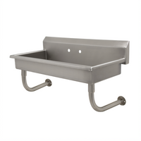 Advance Tabco Wall Mounted ADA Compliant Stainless Steel Service Sink with Faucet Holes, 40 x 19-3/4 Inch