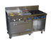 Thumbnail image #1 for Comstock-Castle 60-Inch Commercial Gas Range with 2 Star Burners, 30-Inch Griddle, 18-Inch Char-Broiler, Oven, and Cabinet Base Storage