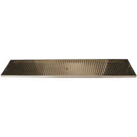 Micro Matic 39-Inch Surface Mount Drip Tray Trough with PVD Brass Screen, Stainless Steel Construction