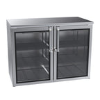Thumbnail image #1 for Krowne BR48 48-Inch Two-Section Remote Back Bar Storage Cabinet with Black Exterior, Solid Locking Doors, Stainless Steel Interior