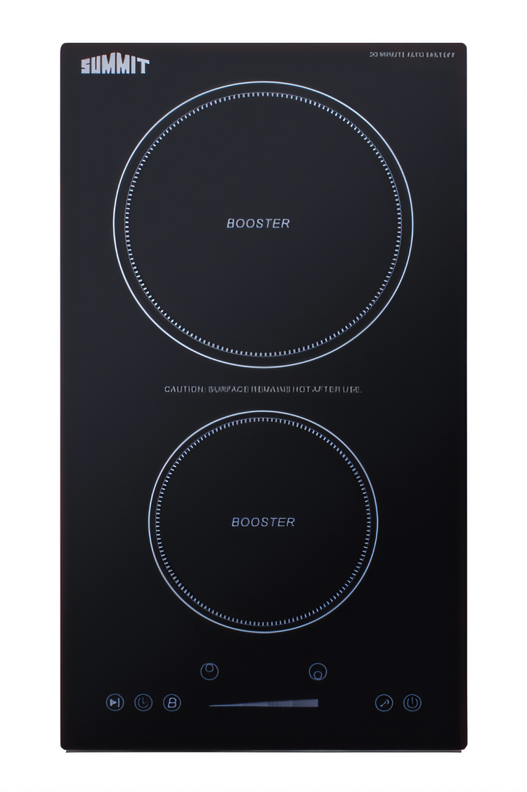Product image #1 for Summit Appliance 12-Inch 2-Zone Built-In Induction Cooktop, Black Glass, 208/240V