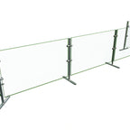 Thumbnail image #1 for Hatco Flav-R-Shield™ EP6-120 Portable Single-Sided 3-Bay Pass-Over Sneeze Guard, 120-Inch Wide, Tempered Glass, Stainless Steel Frame
