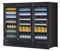 Turbo Air Super Deluxe Three-Section Glass Door Merchandiser Refrigerator, 97 Cu. Ft., Self-Contained, Bottom-Mount Compressor