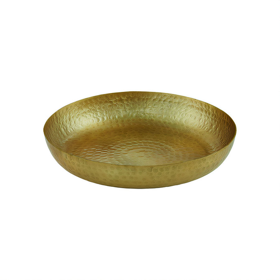 Product image #1 for American Metalcraft 14-Inch Gold Hammered Aluminum Round Seafood Tray, 128 oz.