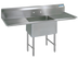 Thumbnail image #1 for BK Resources One Compartment Double Drainboard Stainless Steel Sink with 16 x 20 x 14 Bowl, 55-1/4 Inch Wide