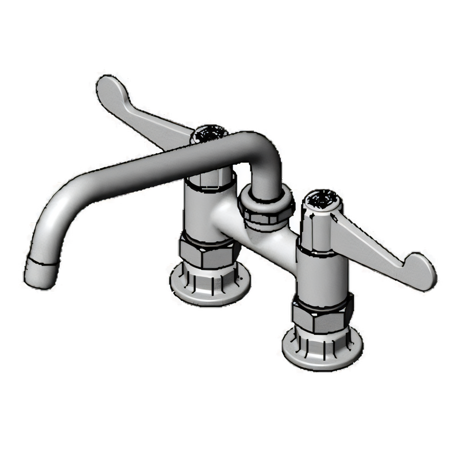 Product image #1 for equip 4-Inch Deck Mount Mixing Faucet with 8-Inch Swing Nozzle, Wrist Handles, Low-Lead, ADA-Compliant