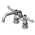 Thumbnail image #1 for equip 4-Inch Deck Mount Mixing Faucet with 8-Inch Swing Nozzle, Wrist Handles, Low-Lead, ADA-Compliant