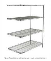Metro Super Erecta Add-On Wire Shelving Unit, 24 x 24 x 63 Inches, 4 Shelves, Brite Finish