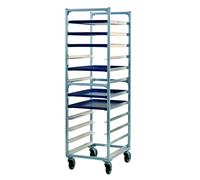 New Age Mobile Full-Height End-Loading Aluminum Bun Pan Rack for 12 Full-Size Pans
