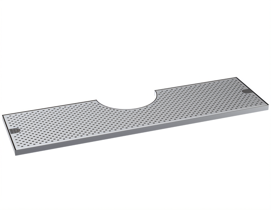 Product image #1 for Krowne 33 Inch x 10 Inch Brushed Stainless Steel Drip Tray with Notch for Beverage Tower