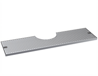 Krowne 33 Inch x 10 Inch Brushed Stainless Steel Drip Tray with Notch for Beverage Tower