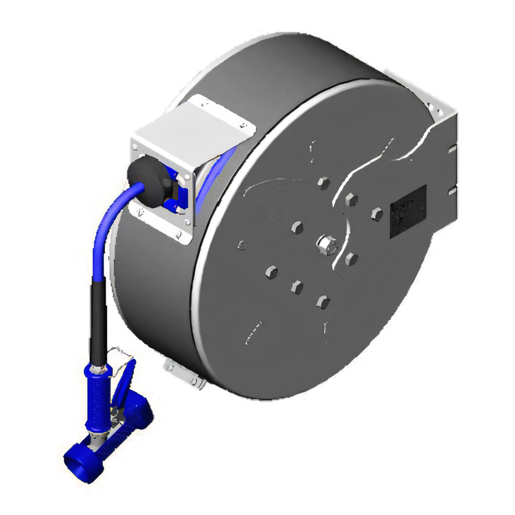 Product image #1 for T&S Brass Enclosed Stainless Steel Retractable Hose Reel System with 50-Foot 3/8-Inch Hose and Rear Trigger Spray Gun
