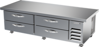 Beverage-Air 4-Drawer Worktop Chef Base Refrigerator, 76-Inch Extended Top