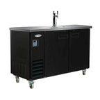 Thumbnail image #1 for Serv-Ware DD49-1-HC 49-Inch Flat-Top Beer Dispenser Keg Cooler, Single Tower, 2 Faucets, 10.45 Cu. Ft., Black, 115V R290