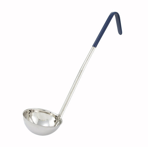 Product image #1 for Winco One-Piece 8 oz Blue Color-Coded Stainless Steel Ladle with 16-1/2 Inch Handle