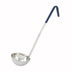Thumbnail image #1 for Winco One-Piece 8 oz Blue Color-Coded Stainless Steel Ladle with 16-1/2 Inch Handle
