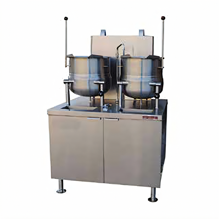Product image #1 for Crown GMT-10-10 Double 10 Gallon Tilting Steam Kettle with 42-Inch Gas Boiler Base
