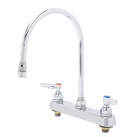 T&S Brass B-1194-QT-A22 Workboard Mixing Faucet, Deck Mount, 8-Inch Centers, 8-13/16-Inch Swivel Gooseneck, 2.2 GPM