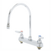 Thumbnail image #1 for T&S Brass B-1194-QT-A22 Workboard Mixing Faucet, Deck Mount, 8-Inch Centers, 8-13/16-Inch Swivel Gooseneck, 2.2 GPM