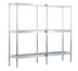 Thumbnail image #1 for New Age Aluminum Keg Rack with 3 T-Bar Shelves, 93W x 18D x 76H, 10 Half-Barrel or 34 Sixth-Barrel Capacity