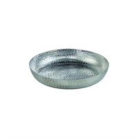 American Metalcraft 12-Inch Round Silver Hammered Aluminum Seafood Tray, Single-Wall, 80 oz.