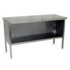 Thumbnail image #1 for John Boos EBOS4-3072 72 x 30 Inch Stainless Steel Open-Front Cabinet-Base Work Table with Undershelf, 14-Gauge 300-Series Flat Top