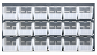 Quantum Wall-Mounted Louvered Panel Starter Unit with 18 Clear Bins